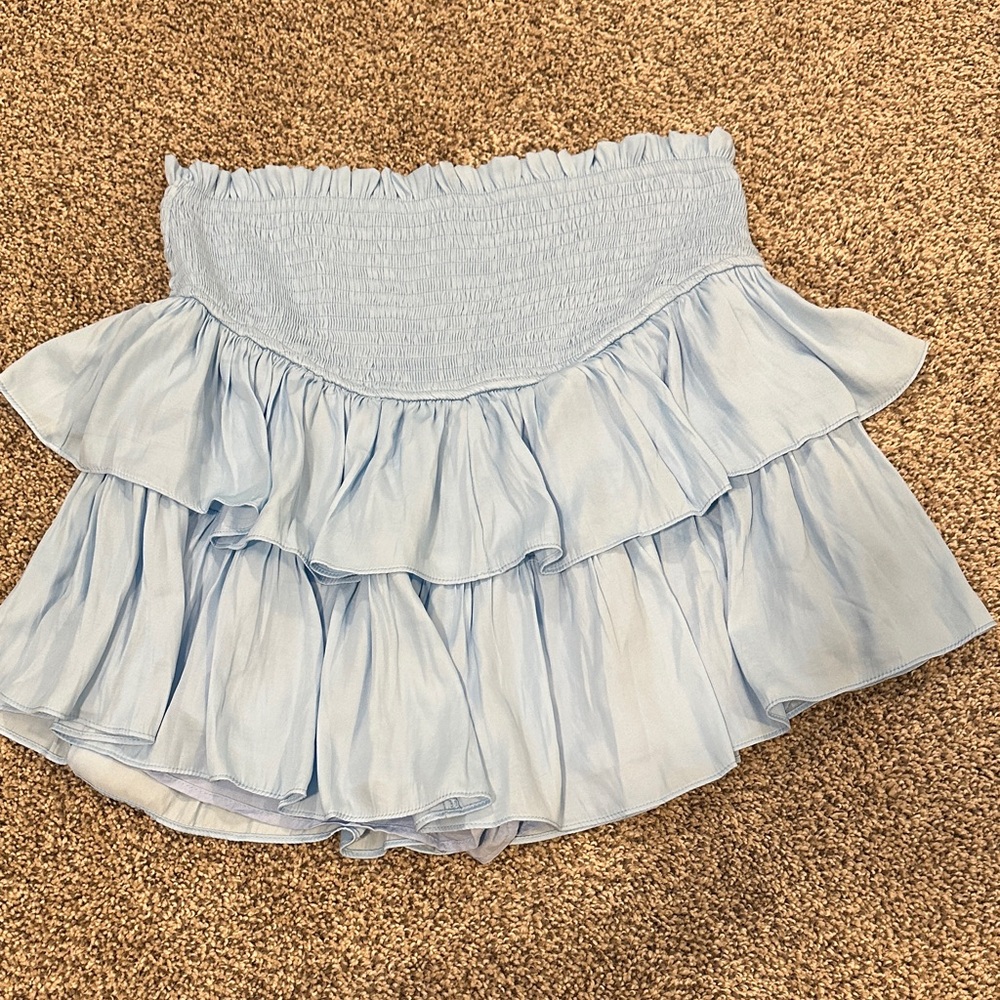 Light Blue Ruffled Women's Skirt